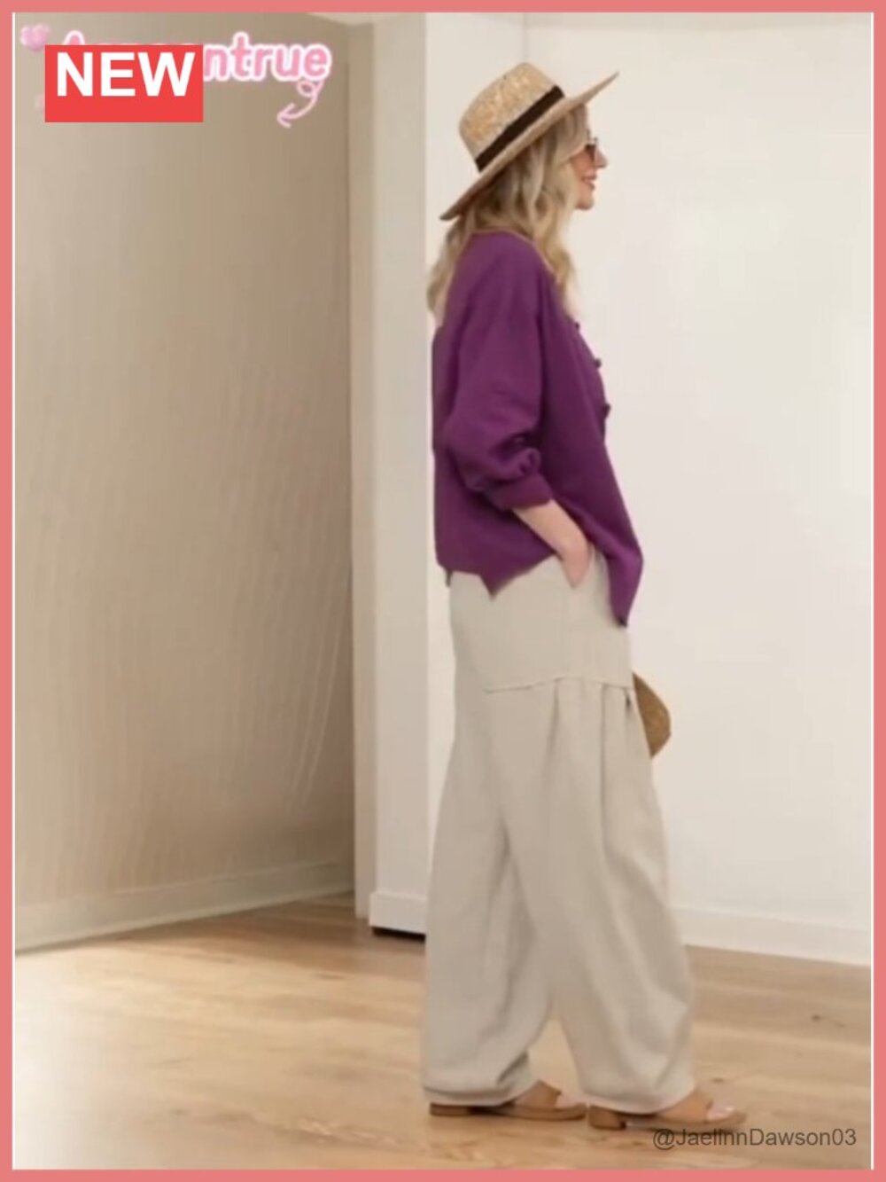 Linen Oversized Shirt Jacket Frog Button - Picture 4 of 5